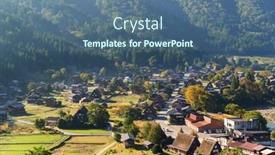  Presentation with japan - Slide set having historic-village-of-shirakawago background and a ocean colored foreground