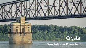  Presentation with rustic bridge water purple butterflies - Audience pleasing slide deck consisting of historic water intake tower number backdrop and a  colored foreground