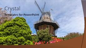  Presentation with gardens - Slide set consisting of historic-windmill-in-windmill-island background and a light blue colored foreground