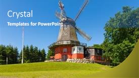  Presentation with windmill - Theme featuring historic-windmill-near-tranek-r background and a teal colored foreground