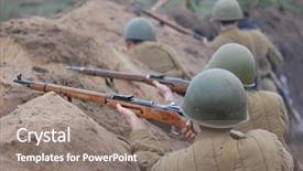  Presentation with soviet - Presentation theme consisting of historic world war - soviet ww2 soldiers background and a gray colored foreground