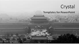  Presentation with forbidden city - Amazing presentation theme having historical architecture in forbidden city backdrop and a light gray colored foreground