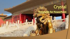  Presentation with historical architecture - Presentation theme enhanced with historical architecture in forbidden background and a tawny brown colored foreground