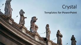  Presentation with historical architecture - Amazing PPT layouts having historical architecture in vatican city backdrop and a light blue colored foreground