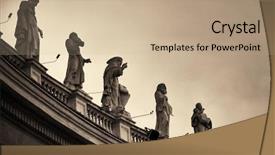  Presentation with historical architecture - Slide set featuring historical architecture in vatican city background and a coral colored foreground