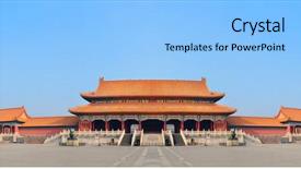  Presentation with forbidden city - Slides enhanced with historical architecture panorama in forbidden background and a light blue colored foreground