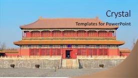  Presentation with forbidden city - Cool new presentation theme with historical architecture panorama in forbidden backdrop and a  colored foreground