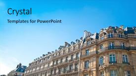  Presentation with paris - Cool new slides with historical buildings - antique city view in paris backdrop and a cyan colored foreground