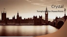 Presentation with historical buildings - PPT theme consisting of historical buildings - big ben and house background and a coral colored foreground