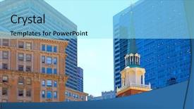 Presentation with old house - PPT theme having historical buildings - boston old south meeting house background and a arctic colored foreground