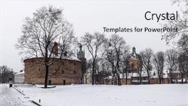  Presentation with historical buildings - Amazing PPT theme having historical buildings eastern europe backdrop and a white colored foreground