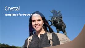  Presentation with pretty 3d animation - Slide deck with historical city center of saint background and a  colored foreground