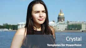  Presentation with pretty girl - Audience pleasing slide deck consisting of historical city center of saint backdrop and a  colored foreground