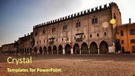  Presentation with city - Theme with historical-city-of-mantua-mantova background and a tawny brown colored foreground