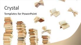  Presentation with novel - Audience pleasing slides consisting of historical novel - flying books isolated on white backdrop and a white colored foreground