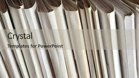  Presentation with archive - Amazing presentation theme having folders with documents in archive backdrop and a mint green colored foreground