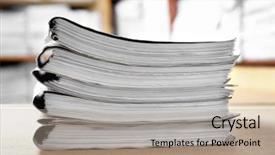  Presentation with archive - Colorful presentation theme enhanced with folders with documents in archive backdrop and a light gray colored foreground