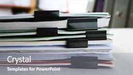  Presentation with archive - Presentation theme featuring documents on table in archive background and a  colored foreground