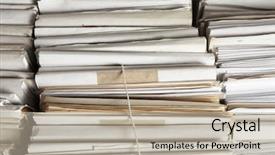  Presentation with archive - Audience pleasing presentation design consisting of folders with documents in archive backdrop and a mint green colored foreground