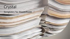  Presentation with archive - Presentation design enhanced with folders with documents in archive background and a mint green colored foreground