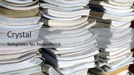  Presentation with archive - PPT theme with folders with documents in archive background and a light gray colored foreground