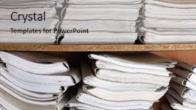  Presentation with archive - Slide deck having folders with documents in archive background and a light gray colored foreground