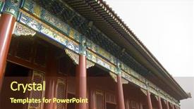  Presentation with forbidden city - PPT layouts enhanced with historical forbidden city museum in the center of beijing background and a tawny brown colored foreground