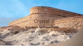  Presentation with fort - Slide deck consisting of historical-fort-in-andalusia-cabo background and a coral colored foreground