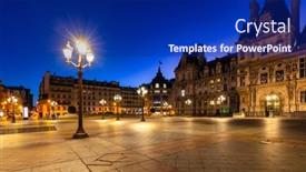  Presentation with paris france - PPT layouts having historical-hotel-de-ville background and a navy blue colored foreground