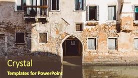  Presentation with historical architecture - Presentation having historical-house-on-canal background and a  colored foreground