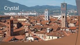  Presentation with tuscany - Presentation design consisting of historical-medieval-city-lucca background and a light blue colored foreground