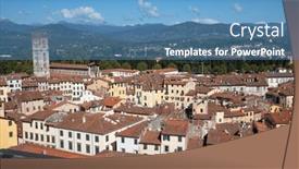  Presentation with tuscany - Presentation design with historical-medieval-city-lucca background and a teal colored foreground