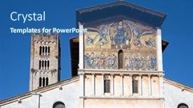  Presentation with tuscany - Slides consisting of historical-medieval-city-lucca background and a ocean colored foreground