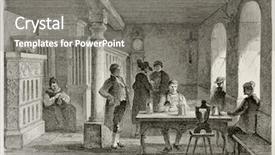  Presentation with painting old - Theme with historical painting - black forest hotel interior old background and a gray colored foreground