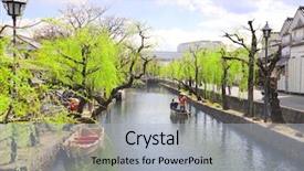  Presentation with old people - Audience pleasing slide set consisting of historical person - people in old-fashioned boat kurashiki backdrop and a light gray colored foreground