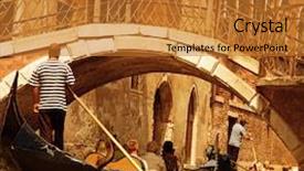  Presentation with venice - Audience pleasing presentation design consisting of historical person - traditional venice gondola ride backdrop and a gold colored foreground