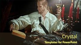  Presentation with wine library - PPT theme enhanced with historical-reconstruction-of-the-16 background and a wine colored foreground