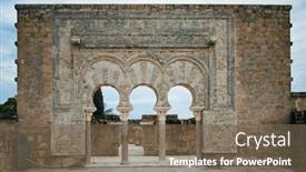  Presentation with cordoba - PPT theme featuring historical-ruin-of-medina-azahara background and a violet colored foreground