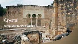  Presentation with cordoba - Presentation having historical-ruin-of-medina-azahara background and a coral colored foreground