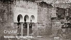  Presentation with cordoba - Presentation design having historical-ruin-of-medina-azahara background and a gray colored foreground