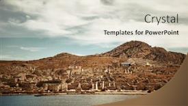  Presentation with island - Colorful slide deck enhanced with historical-ruins-in-delos-island backdrop and a lemonade colored foreground