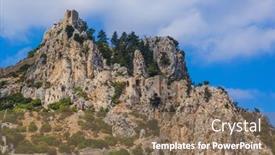  Presentation with historical architecture - Presentation having historical-saint-hilarion-castle background and a coral colored foreground