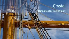  Presentation with sailing ship - Audience pleasing PPT theme consisting of historical ships - mast and rigging backdrop and a ocean colored foreground