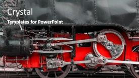  Presentation with steam - Presentation design enhanced with historical-steam-locomotive-achensee-lake background and a dark gray colored foreground