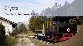  Presentation with steam - Presentation theme having historical-steam-locomotive-achensee-lake background and a sky blue colored foreground