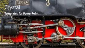  Presentation with steam - Presentation design with historical-steam-locomotive-achensee-lake background and a dark gray colored foreground