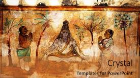  Presentation with temple - Colorful theme enhanced with historical wallpainting - beautiful and colorful 10th century backdrop and a gold colored foreground