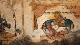  Presentation with temple - Colorful slides enhanced with historical wallpainting - beautiful and colorful 10th century backdrop and a gold colored foreground