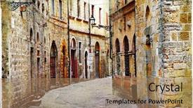  Presentation with tuscany - Presentation design enhanced with historical wallpainting - streets of medieval towns background and a  colored foreground