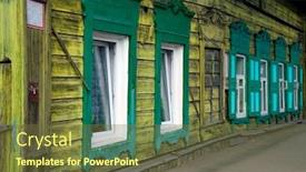  Presentation with russian historical - Cool new presentation with historical-wooden-house-in-irkutsk backdrop and a tawny brown colored foreground
